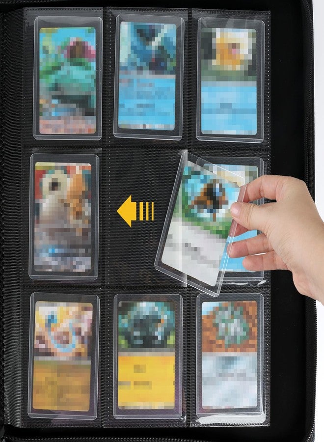 GERMUN Toploader Binder, Holds 252 Toploaders, 9 Pocket Top Loader Binders for 3 x 4'' Toploaders, Double-Sided Pocket Toploader Binders for TCG, MTG, Toploader Card Binder - Black - Image 5