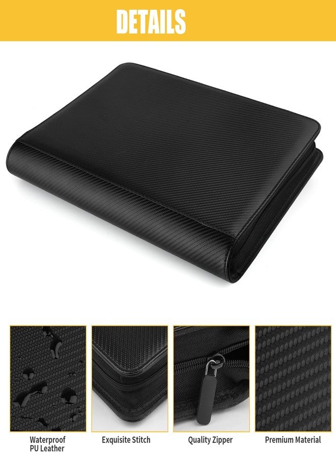 GERMUN Toploader Binder, Holds 252 Toploaders, 9 Pocket Top Loader Binders for 3 x 4'' Toploaders, Double-Sided Pocket Toploader Binders for TCG, MTG, Toploader Card Binder - Black - Image 3