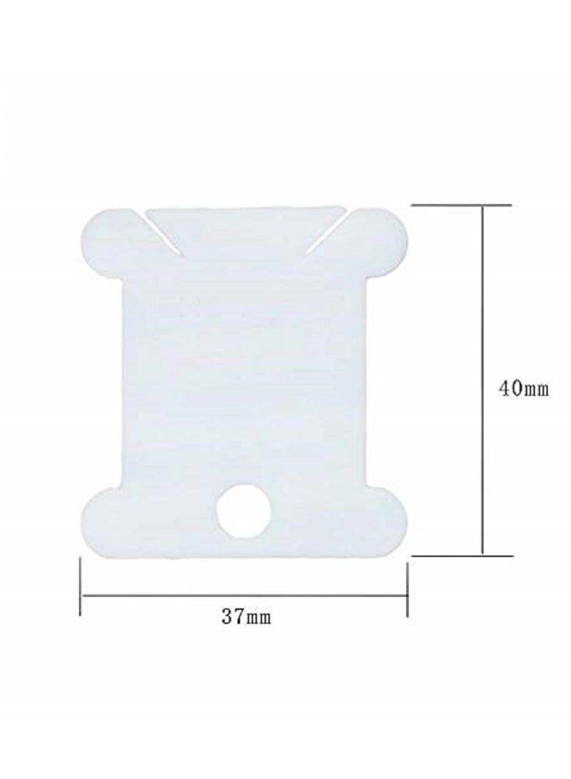 Cobest 300pcs Plastic Floss Bobbins Cross Stitch Embroidery Cotton Thread for Craft DIY Embroidery Sewing Thread Storage Embroidery Thread Cards Cross Stitch Bobbin White - Image 5