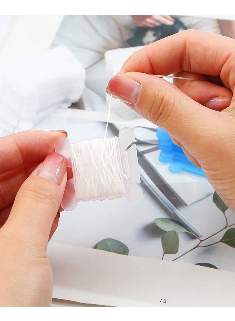 Cobest 300pcs Plastic Floss Bobbins Cross Stitch Embroidery Cotton Thread for Craft DIY Embroidery Sewing Thread Storage Embroidery Thread Cards Cross Stitch Bobbin White - Image 3