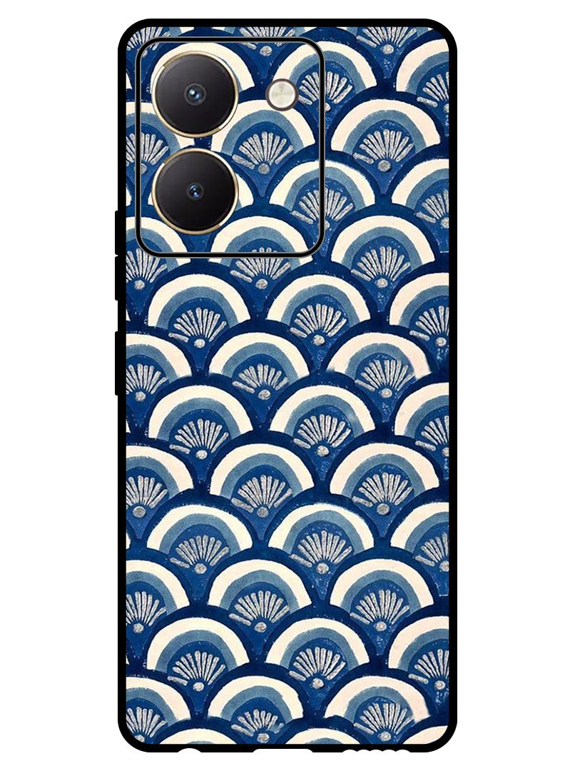 Theodor Protective Case Anti Scratch Shock Proof Bumper Cover For Vivo Y27s Blue Floral Patterns - Image 1