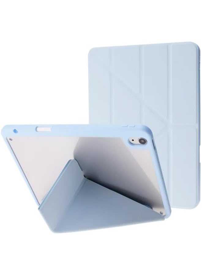 Case for for iPad (A16) / 10th Gen Cover Case (2025/2022) with Pencil Holder, 5-in-1 Multiple Viewing Angles,Silky Soft Silicone Cover & Soft Clear Back Cover, Auto Wake/Sleep, (Light Blue) - Image 1