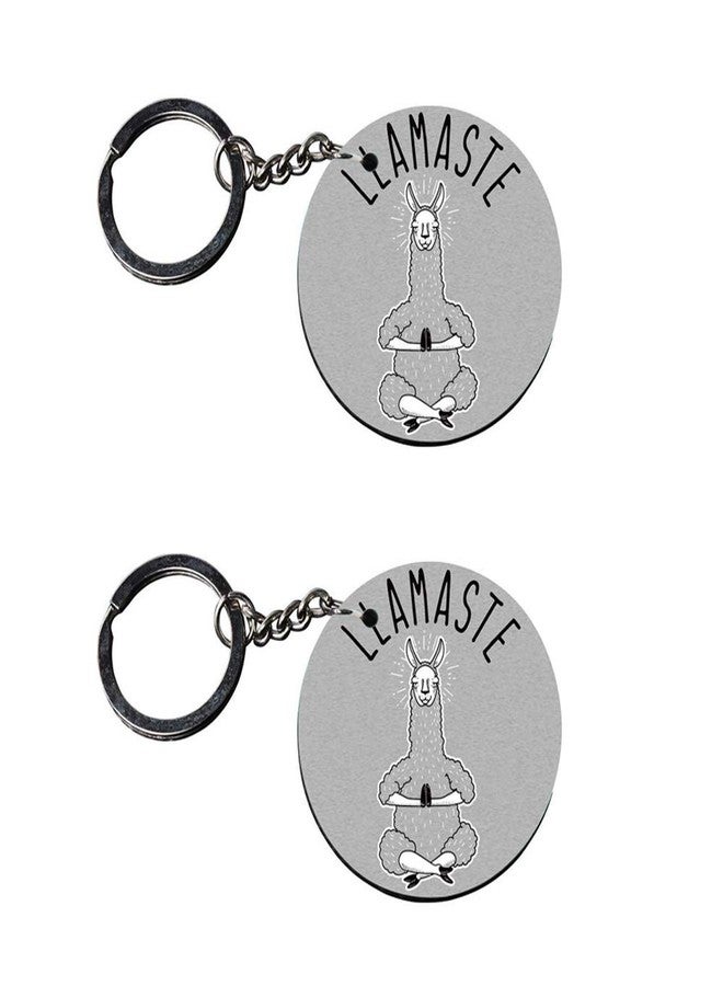 Anuman007 | key chain for girls cute | keychain for girls under 100 Printed Wooden Keychains | Circle Shape Set of 2 keyrings 2x2 inch - Image 2
