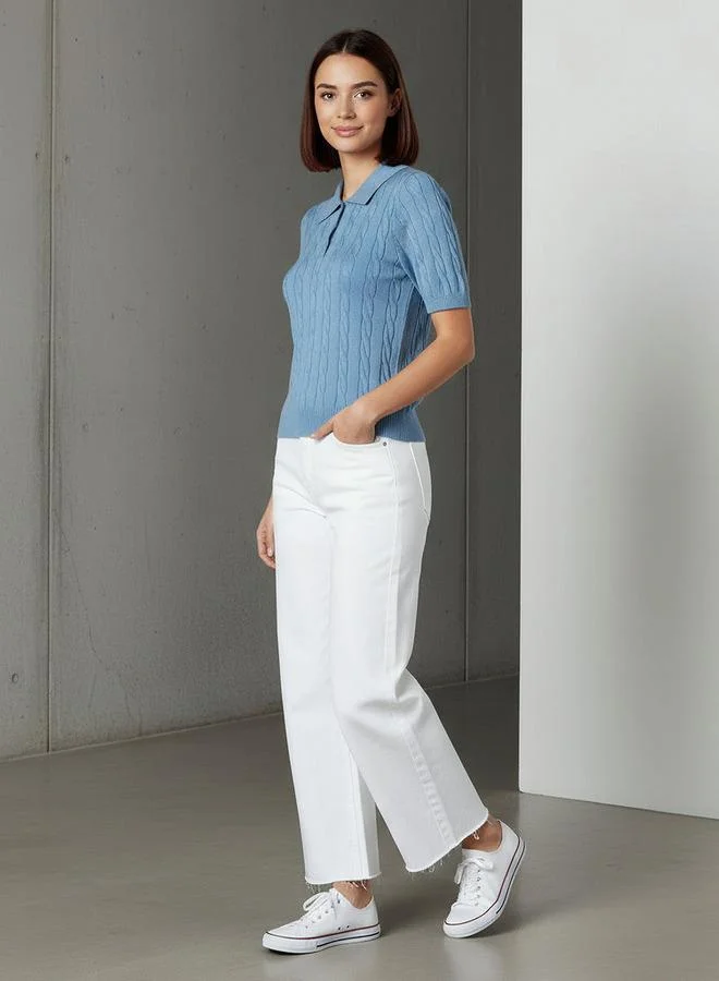 لي كوبر تيشيرت بولو لي كوبر بقصة عادية وتصميم محبوك بكابل