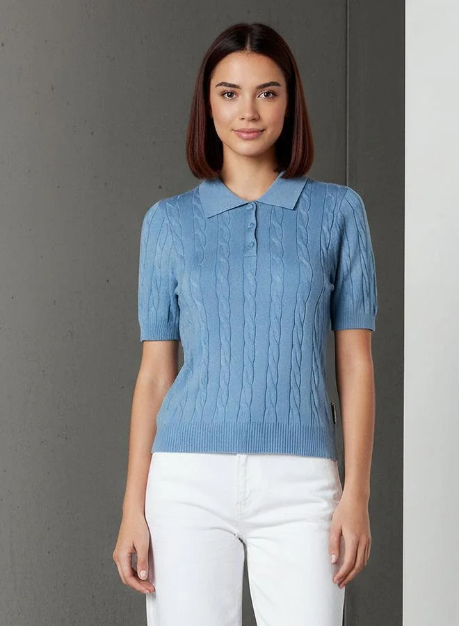 لي كوبر تيشيرت بولو لي كوبر بقصة عادية وتصميم محبوك بكابل