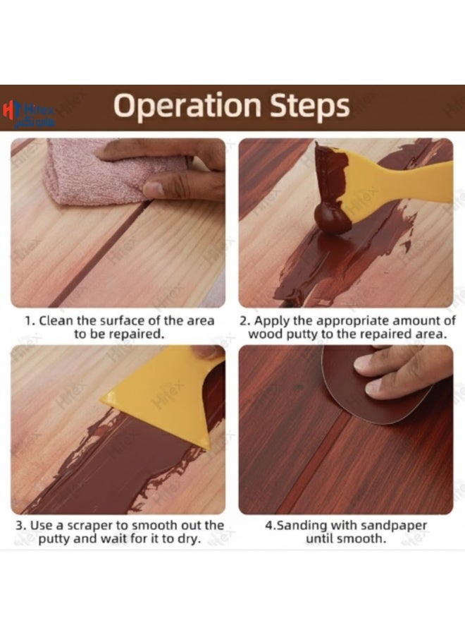 هيتكس معجون بوسيل لحشو الخشب - معجون خشبي مائي للأثاث والأعمال الخشبية، جاهز للاستخدام، قابل للطلاء، سهل التنظيف بالماء، 500 جرام. - Image 5