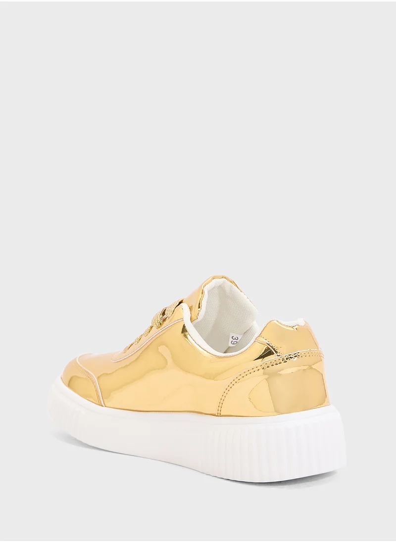 جينجر Lace Up Cupsole Sneaker