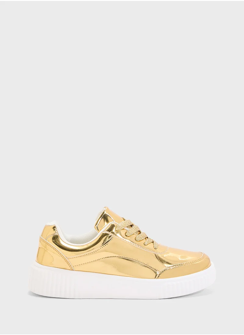 جينجر Lace Up Cupsole Sneaker