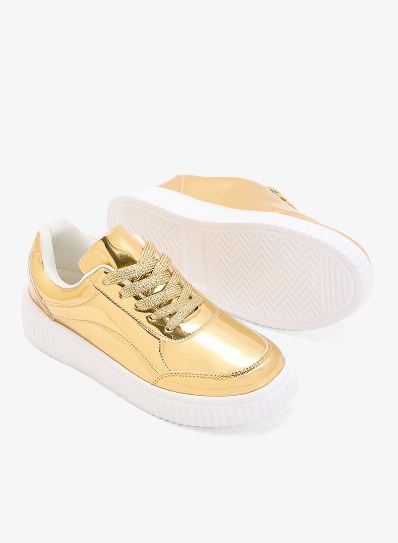 جينجر سنيكرز برباط وكعب مسطح - Image 3