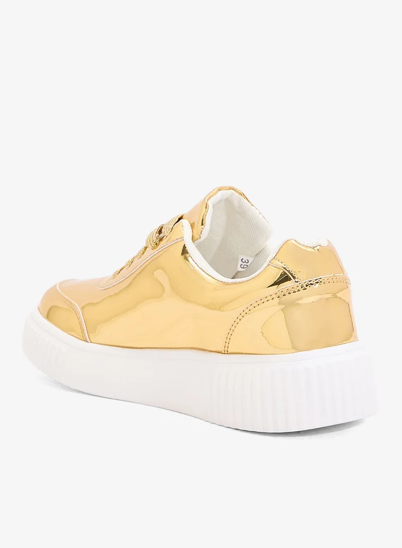 جينجر سنيكرز برباط وكعب مسطح