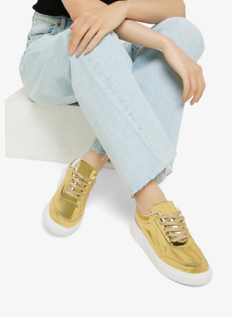 جينجر سنيكرز برباط وكعب مسطح - Image 5