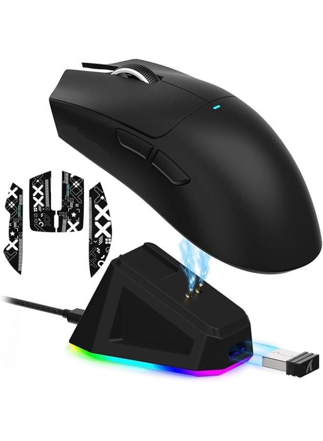 Lightweight Wireless Gaming Mouse For  With RGB Charging Dock And Grip Tape Tri-Mode-2.4G USB-C Wired BT 22K DPI PAW3311 Optical Sensor HUYU Switch - Image 1