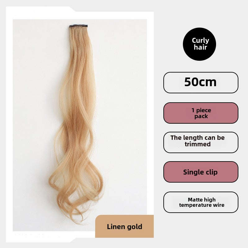 Generic Long Hair Extension Highlight Clip-On Flax gold 