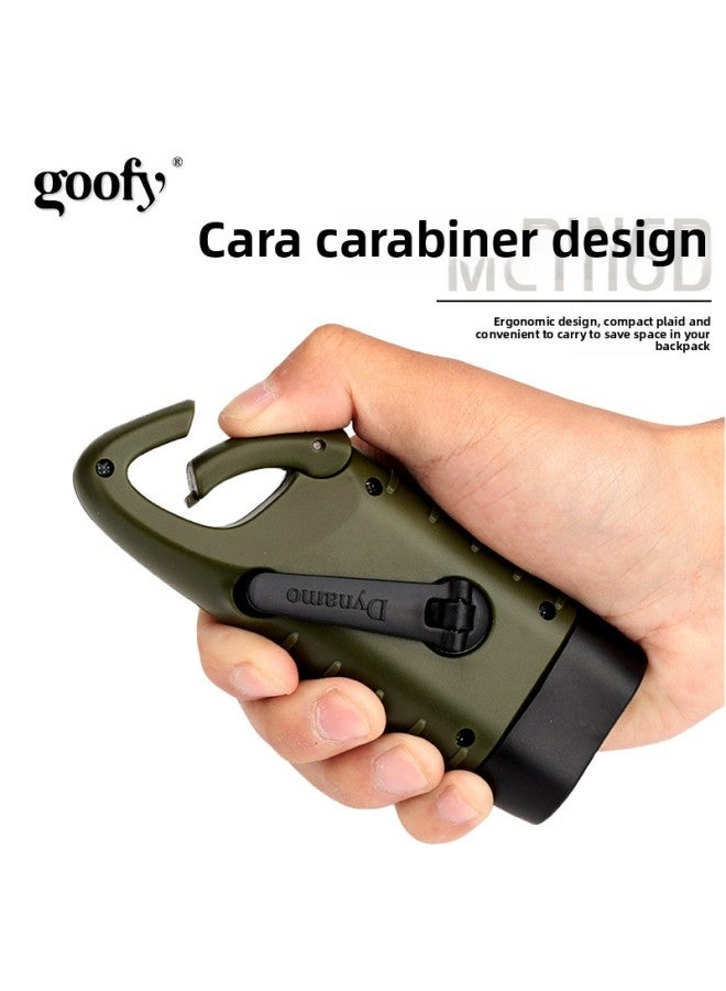 Solar Flashlight Hand-cranked Flashlight Power Generation Small Flashlight Flashlight Flashlight Disaster Emergency Reserve-Product Specifications:Khaki  - Image 4