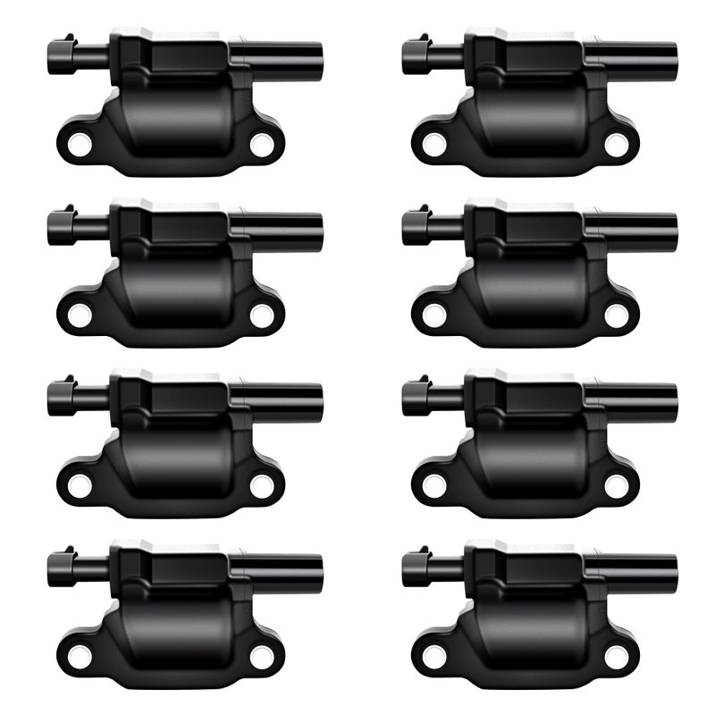 MAS Set of 8 Square Ignition Coils Pack Compatible with Cadillac Chevy Tahoe Yukon GMC Pontiac G8 Grand Prix H3 Silverado Impala Trailblazer 48L 53L 60L 62L 70L V8 12570616 D510C UF413 12611424