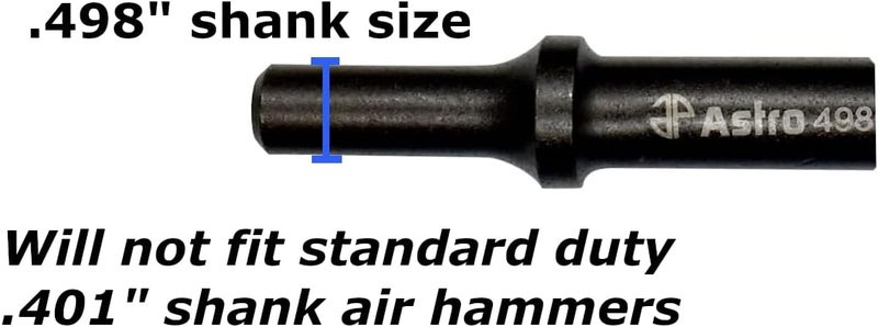 Astro Tools 49818P 17.5" Long 0.498 Shank Pneumatic 3/8" Taper Punch Bit, Black - Image 3