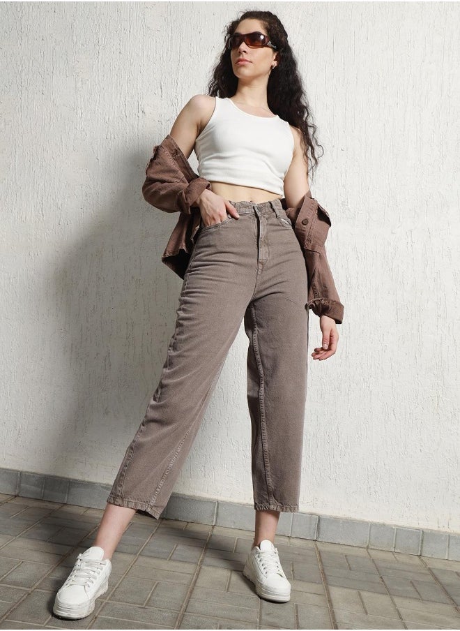 Hubberholme Beige Jeans For Women  - Image 5