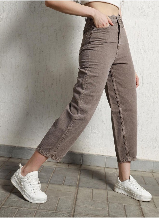 Hubberholme Beige Jeans For Women  - Image 2