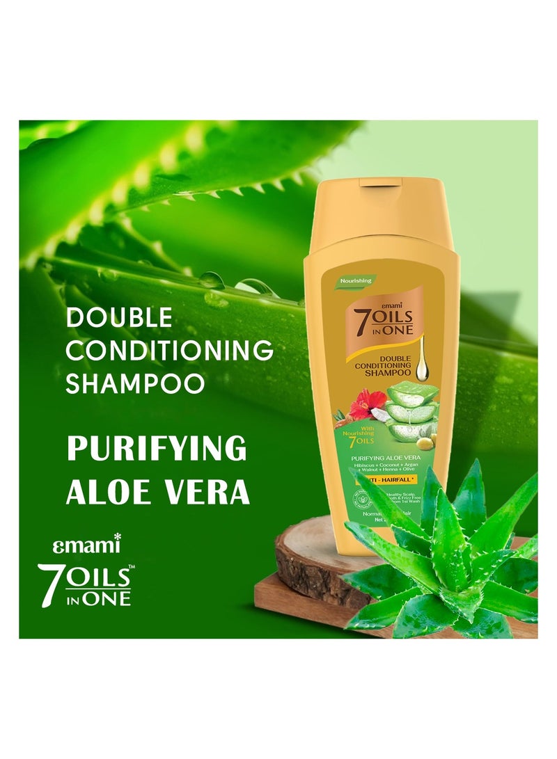 emami 7 Oil In One Double Conditioning Shampoo Purifying Aloe Vera 400ml  - Image 2