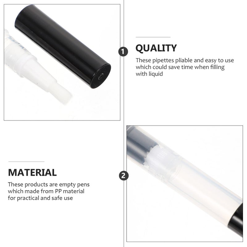 Lurrose 10pcs Transparent Twist Pens Empty Nail Oil Pen Brush Cosmetic Lip Gloss Container Applicator Eyelash Growth Liquid Tube for Beauty Supplies 3ml Color 2 - Image 4