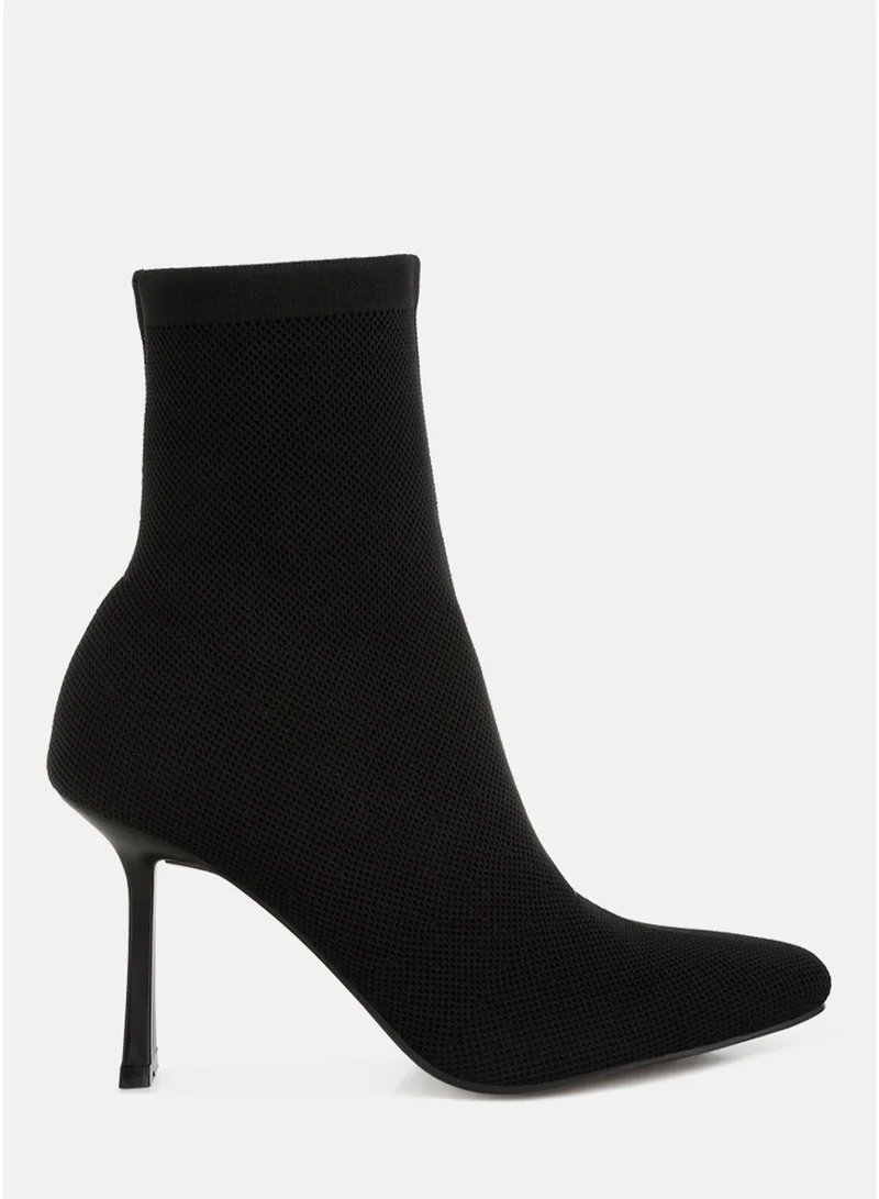 London Rag Women's Knitted Sock Boots in Black