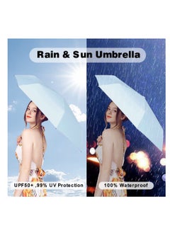 KASTWAVE Travel Sun Rain Umbrella for Walking With Case, Compact UV Umbrella for Sun and Rain, Lightweight Portable, Windproof Parasol Umbrella UV Protection for Women and Men  - Image 2