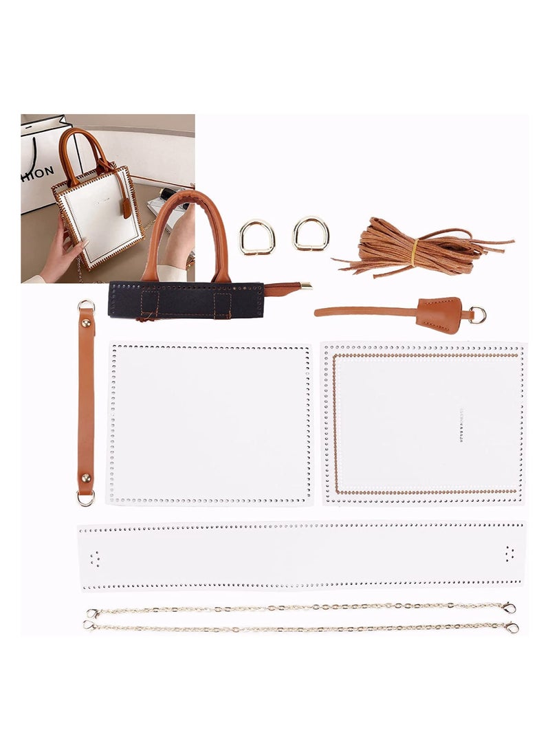SYOSI DIY Leather Bag Making Kit, SYOSI PU Leather Bags Making Accessories, for Handbag Purses Crossbody Bags (White) - Image 1
