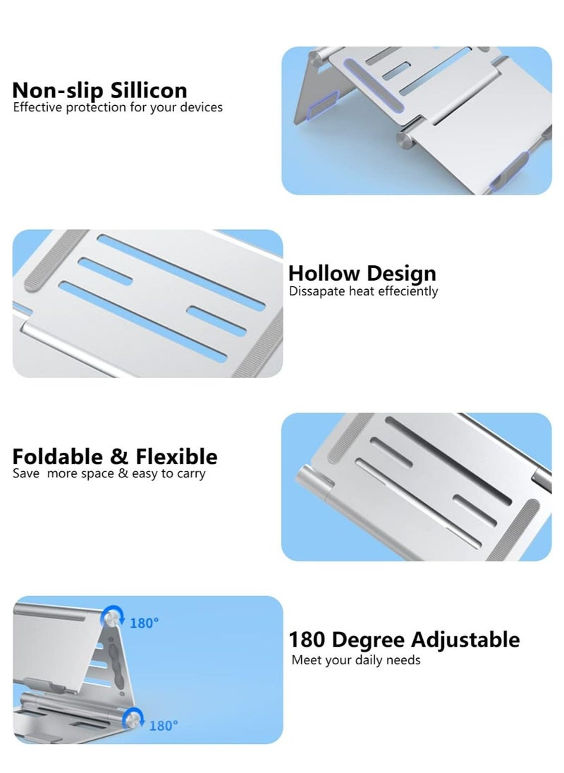 Laptop Stand Notebook Cooling Stand for Desk Adjustable Height，Foldable Portable Laptop Holder for Laptops