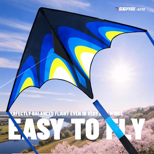 SGftre Delta Kite Easy to Fly,Single Line String with Tail for Beach Flying Kites for Kids and Adults Kites Outdoor Trip Park Family Game (Skyward Prairie 3-Piece Set) - Image 2