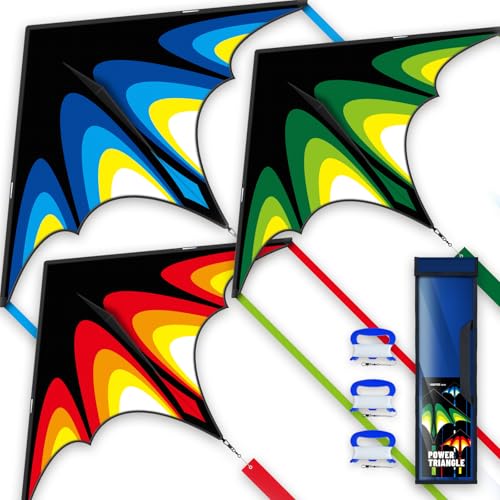 SGftre Delta Kite Easy to Fly,Single Line String with Tail for Beach Flying Kites for Kids and Adults Kites Outdoor Trip Park Family Game (Skyward Prairie 3-Piece Set) - Image 1