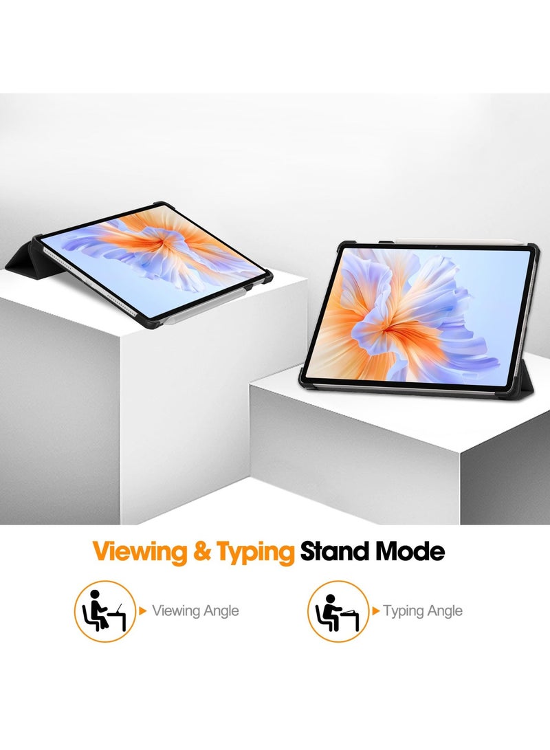 قضية لشرف باد V9 11.5 2024 أطلق الذكية خفيفة الوزن ثلاثي الطف الوقوف الحماية قضايا اللوح مع الاستيقاظ التلقائي / النوم (أسود) - Image 4