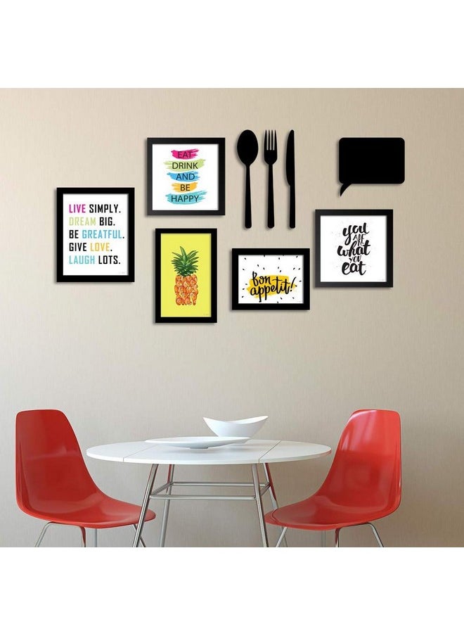 Art Street Art Street Set Of 5 Wall Photo Frame/Art Prints For Dinning Table, Kitchen Or Eating Area With Mdf Cutlery And Chalk Board - Synthetic Wood  - Image 2