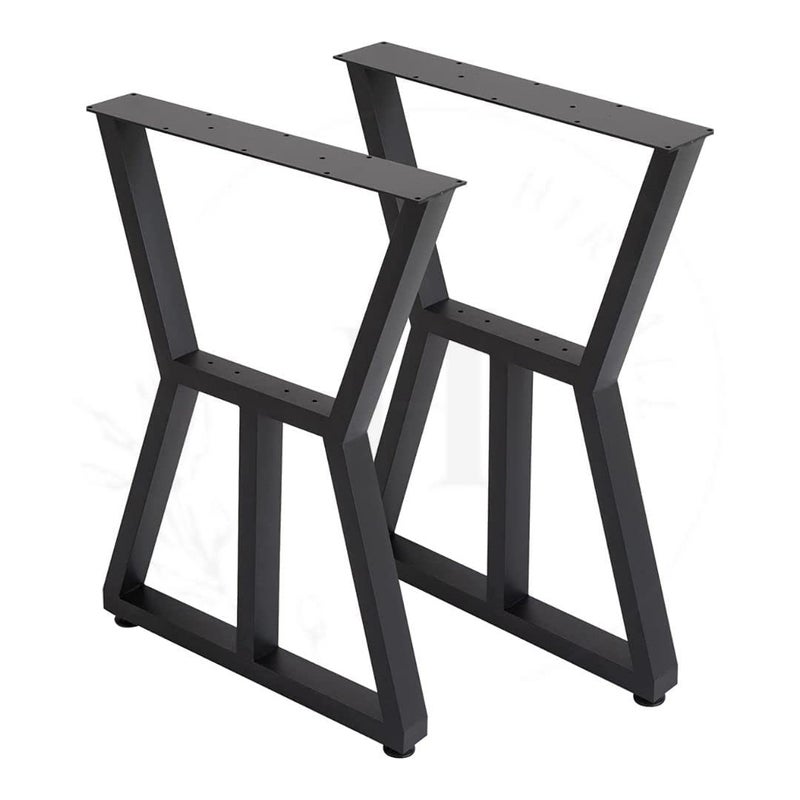 Cartvilla CARTVILLA Metal Table Legs DIY Furniture Legs Black Dining Table Leg Cast Iron Legs Computer Desk Legs Office Desk Legs Set of 2 W Shape - Image 1