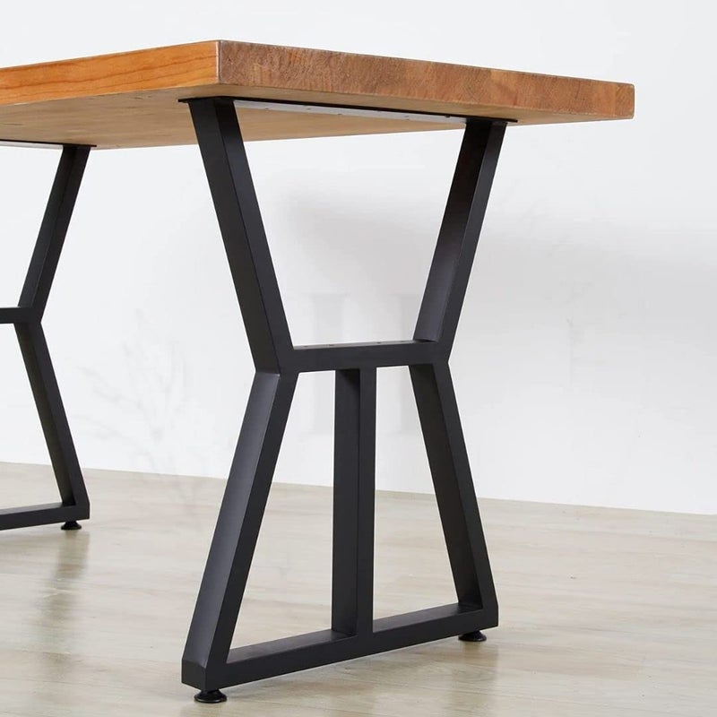 Cartvilla CARTVILLA Metal Table Legs DIY Furniture Legs Black Dining Table Leg Cast Iron Legs Computer Desk Legs Office Desk Legs Set of 2 W Shape - Image 3