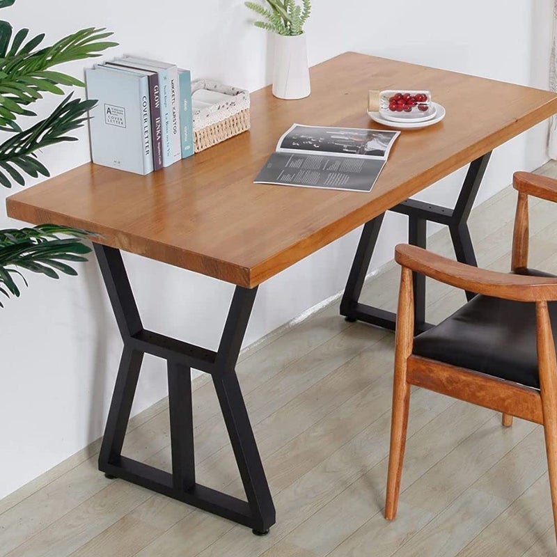 Cartvilla CARTVILLA Metal Table Legs DIY Furniture Legs Black Dining Table Leg Cast Iron Legs Computer Desk Legs Office Desk Legs Set of 2 W Shape - Image 5