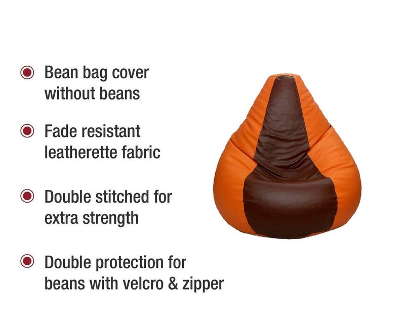 TRUE 2 F Teardrop Bean Bag Cover Without Beans Cover only OrangeBrown L - Image 4