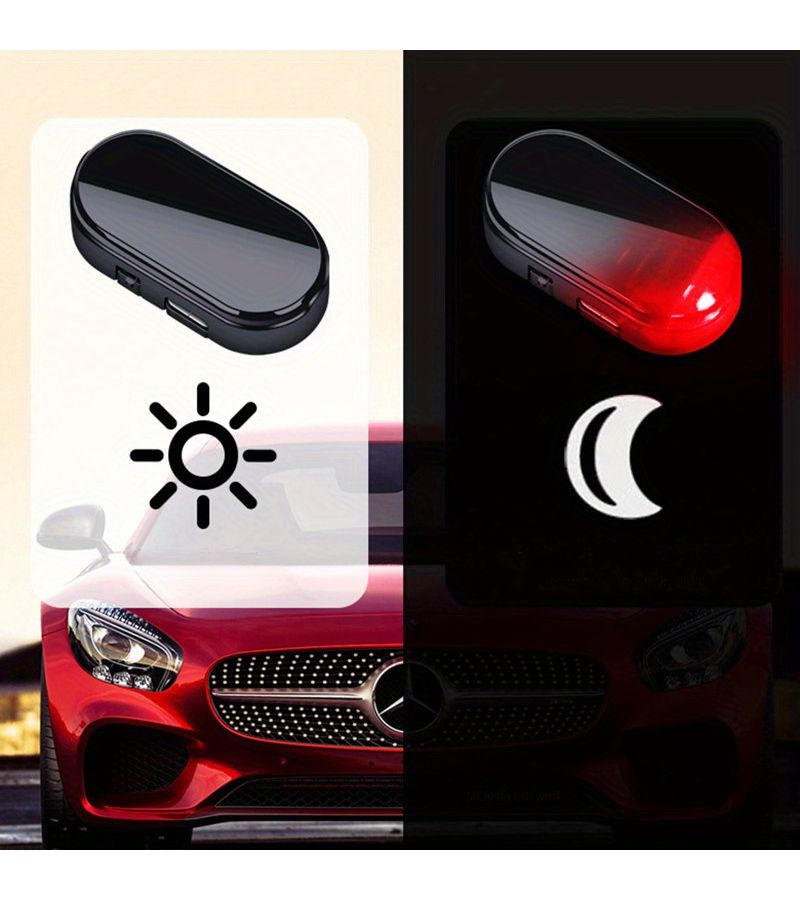 2pcs Red Light Car Anti Theft Led Simulation Indicator Light Decorative Reminder Interior Vehicle Accessory - Image 1