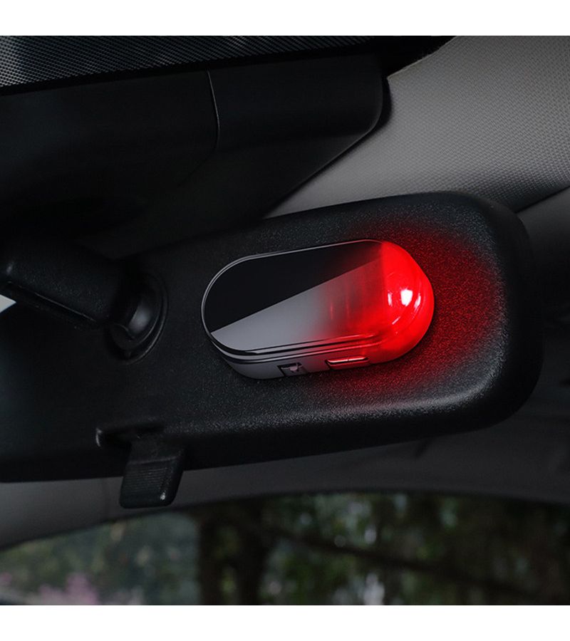 2pcs Red Light Car Anti Theft Led Simulation Indicator Light Decorative Reminder Interior Vehicle Accessory - Image 4
