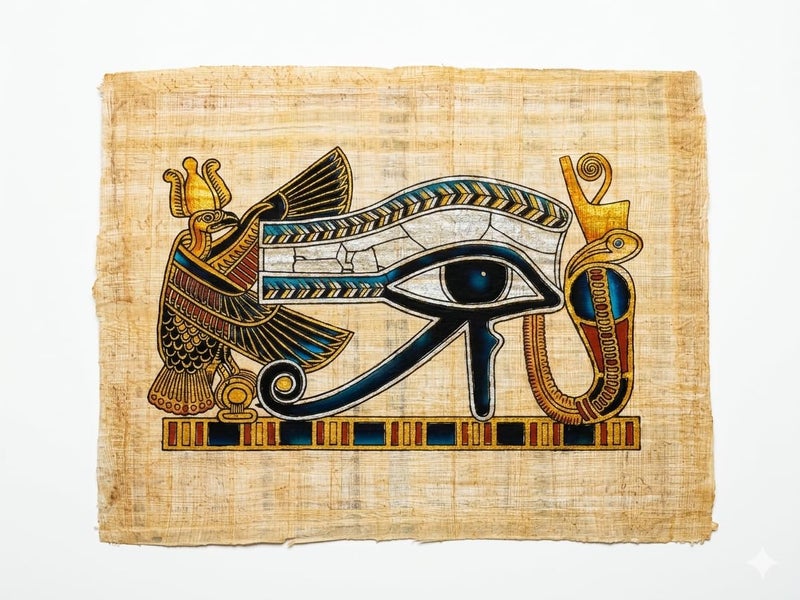100% Authentic Egyptian Original Hand Painted Painting Papyrus Paper Pharaoh Ancient 8"x12" (20x30 cm) Cleopatra Queen Hieroglyphic Scroll History Pharaohs Papyri Hieroglyphics
