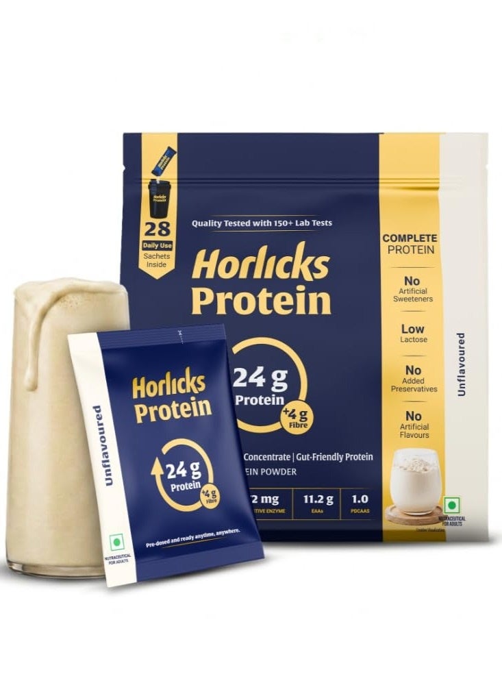 Horlicks, Unflavoured, Protein Powder, 1 Kg, for Gut Health, with Fermented Yeast Protein (79%), Free from Added Preservatives, Convenient Daily Sachets, for Men and Women, 28 Sachets - Image 3