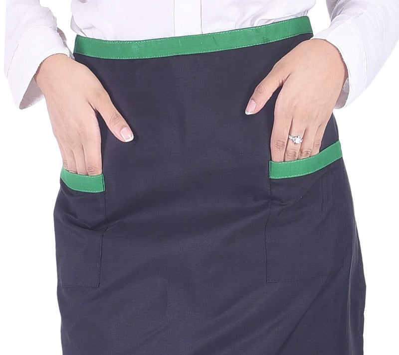 Switchon Polyester Waterproof Plain Waist Adjustable Chef's Cooking Apron with two Pockets Kitchen Apron (Black) (Multicolor2) - Image 4