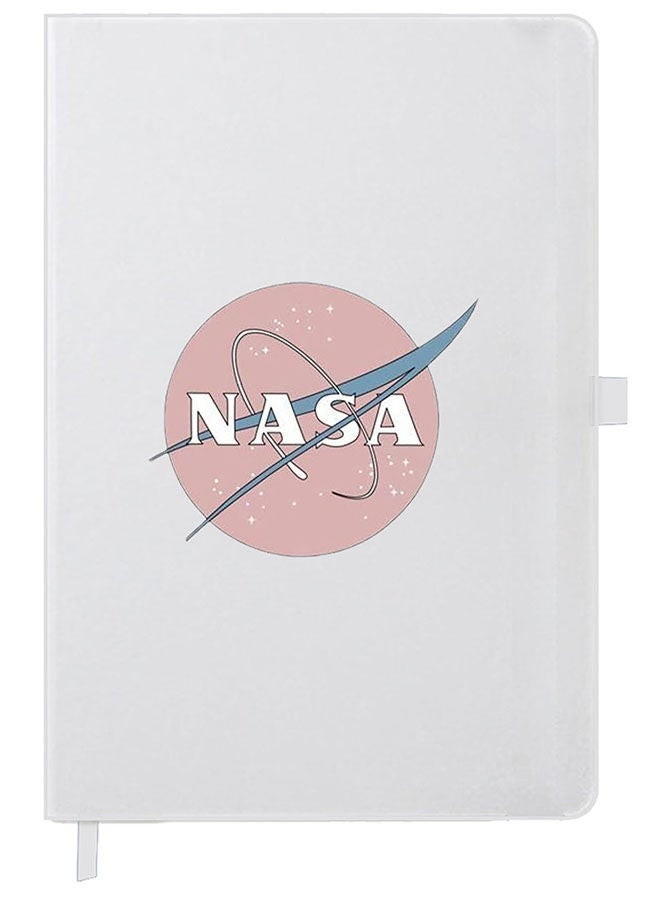 Theodor Designer A5 Thick White Hardcover Notebook Nasa Pink - Image 1