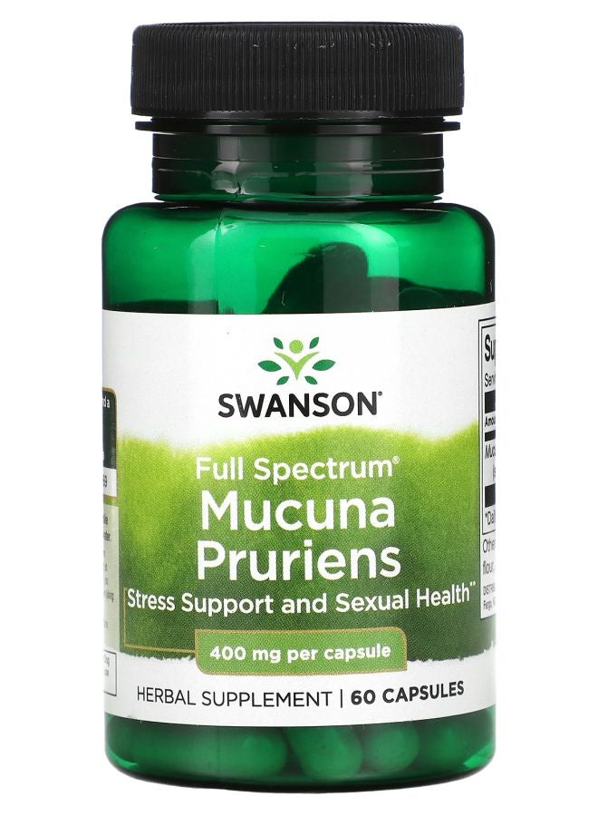 SWANSON مكمل موكونا بوريينز كامل الطيف 400 ملغ 60 كبسولة