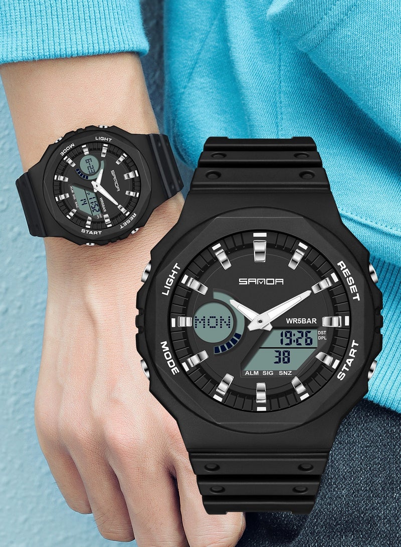 SANDA G- Style Top Luxury Men's Quartz Watches Waterproof Men Sport Watch Dual Display LED Digital Wristwatch - Image 4