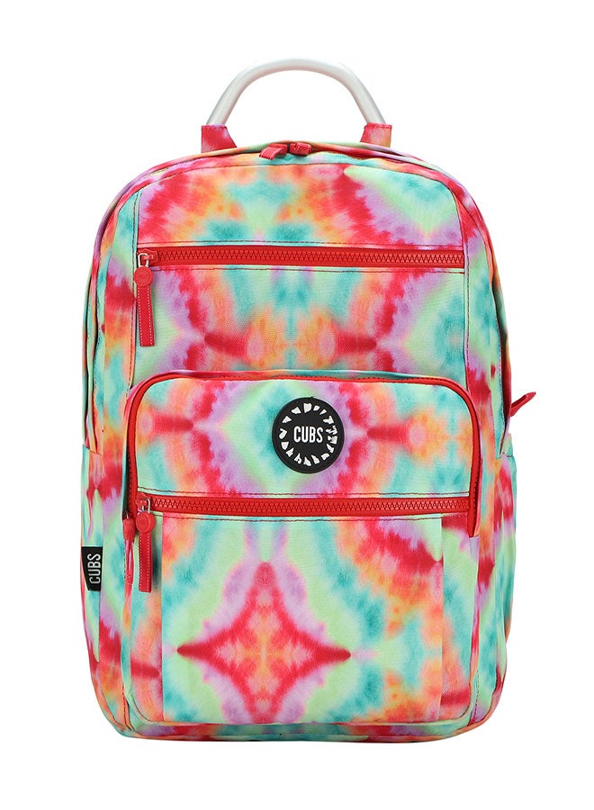 CUBS Watermelon Red Tie Dyed Waterproof Kids 36L Backpack with zip closure Ideal for 8-15 years age group, Compatible with 15" Laptop - Image 1