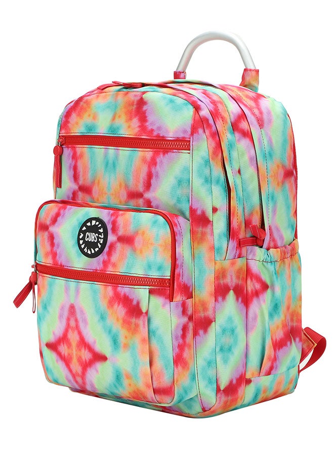 CUBS Watermelon Red Tie Dyed Waterproof Kids 36L Backpack with zip closure Ideal for 8-15 years age group, Compatible with 15" Laptop - Image 2