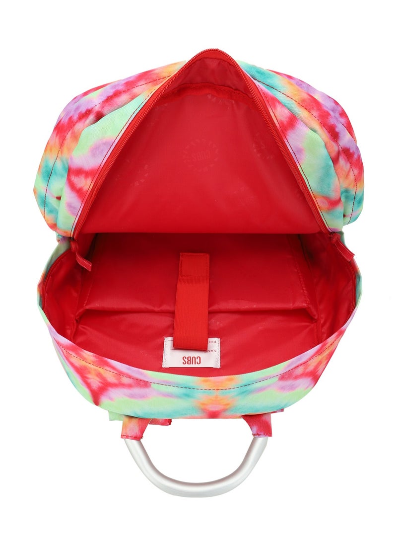 CUBS Watermelon Red Tie Dyed Waterproof Kids 36L Backpack with zip closure Ideal for 8-15 years age group, Compatible with 15" Laptop - Image 4