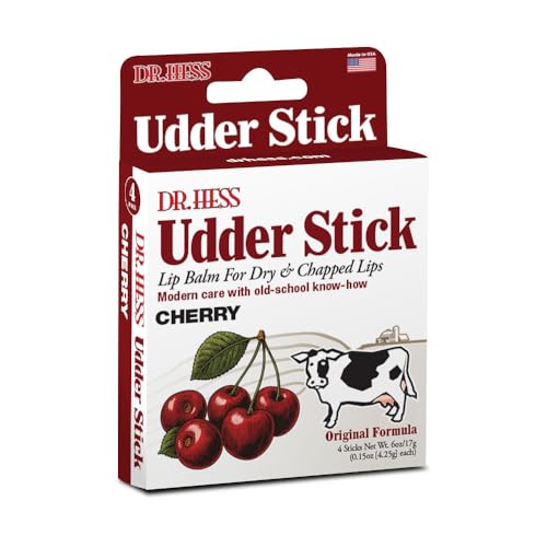 Dr Hess Original Udder Stick SPF Lip Balm Soothing Moisturizer Sun Screen Balm for Dry Lips with Jojoba Beeswax Shea Butter Total Lip Care Hydration Repair Cherry Flavor 4 Pack - Image 5