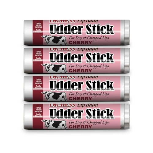 Dr Hess Original Udder Stick SPF Lip Balm Soothing Moisturizer Sun Screen Balm for Dry Lips with Jojoba Beeswax Shea Butter Total Lip Care Hydration Repair Cherry Flavor 4 Pack - Image 2