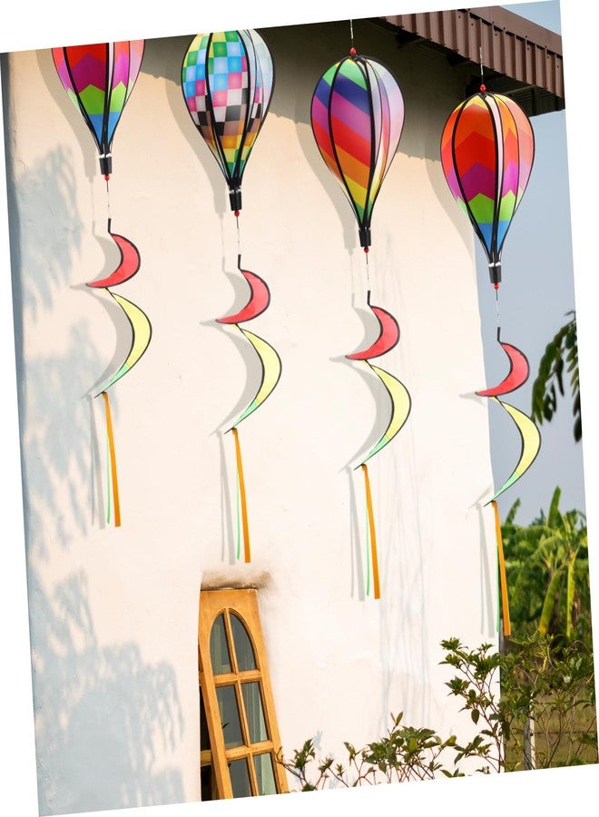 Inoomp 3Pcs Rainbow Hot Air Balloons - Wind Spinner Garden Decor - Spinner Wind Chime Colorful Rotating Windmill for Outdoor Hanging Decoration - Image 2